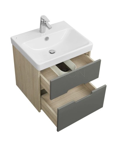 Комплект мебели грей/дуб ойстер 55 см Акватон Оливия 1A254201OLUG0 + 1WH501620 + 1A256402A1010