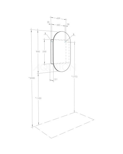 Комплект мебели грей/дуб ойстер 55 см Акватон Оливия 1A254201OLUG0 + 1WH501620 + 1A254502OL010