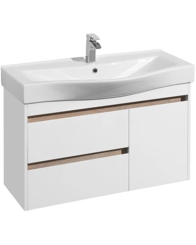 Комплект мебели белый глянец/дуб эндгрейн 100 см Акватон Нортон 1A249001NT010 + 1WH302502 + 1A249302NT010