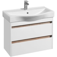 Комплект мебели белый глянец/дуб эндгрейн 80 см Акватон Нортон 1A248901NT010 + 1WH302422 + 1A249202NT010