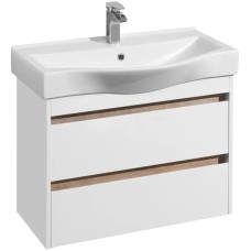 Комплект мебели белый глянец/дуб эндгрейн 80 см Акватон Нортон 1A248901NT010 + 1WH302422 + 1A249202NT010