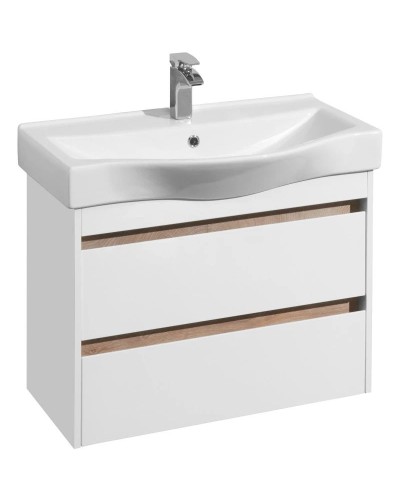 Комплект мебели белый глянец/дуб эндгрейн 80 см Акватон Нортон 1A248901NT010 + 1WH302422 + 1A249202NT010