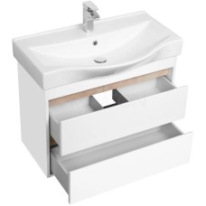 Комплект мебели белый глянец/дуб эндгрейн 80 см Акватон Нортон 1A248901NT010 + 1WH302422 + 1A249202NT010