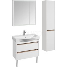 Комплект мебели белый глянец/дуб эндгрейн 80 см Акватон Нортон 1A248901NT010 + 1WH302422 + 1A249202NT010