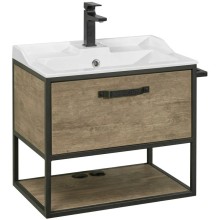 Комплект мебели дуб кантри/черный 65,3 см Акватон Лофт Фабрик 1A242301LTDY0 + 1A708731FB010 + 1A242502LTDY0