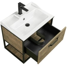 Комплект мебели дуб кантри/черный 65,3 см Акватон Лофт Фабрик 1A242301LTDY0 + 1A708731FB010 + 1A242502LTDY0