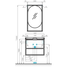 Комплект мебели дуб кантри/черный 65,3 см Акватон Лофт Фабрик 1A242301LTDY0 + 1A708731FB010 + 1A242502LTDY0