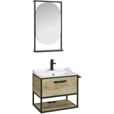 Комплект мебели дуб эндгрейн/черный 65,3 см Акватон Лофт Фабрик 1A242301LTDU0 + 1A708731FB010 + 1A242502LTDU0