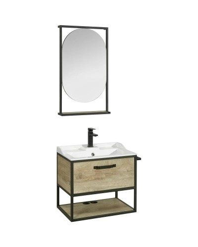 Комплект мебели дуб эндгрейн/черный 65,3 см Акватон Лофт Фабрик 1A242301LTDU0 + 1A708731FB010 + 1A242502LTDU0