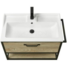 Комплект мебели дуб эндгрейн/черный 80 см Акватон Лофт Фабрик 1A242401LTDU0 + 1A708031FB010 + 1A242602LTDU0