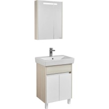 Комплект мебели белый глянец/ясень фабрик 60 см Акватон Верди 1A207701VDAV0 + 1WH302186 + 1A206902VDAV0