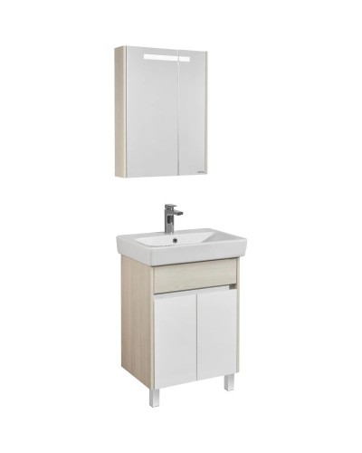 Комплект мебели белый глянец/ясень фабрик 60 см Акватон Верди 1A207701VDAV0 + 1WH302186 + 1A206902VDAV0