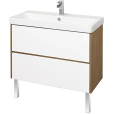 Комплект мебели белый глянец/дуб рустикальный 90 см Акватон Сканди 1A251901SDZ90 + 1WH501629 + 1A252302SDZ90