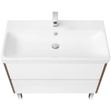 Комплект мебели белый глянец/дуб рустикальный 90 см Акватон Сканди 1A251901SDZ90 + 1WH501629 + 1A252302SDZ90