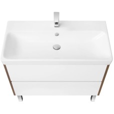 Комплект мебели белый глянец/дуб рустикальный 90 см Акватон Сканди 1A251901SDZ90 + 1WH501629 + 1A252302SDZ90