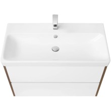 Комплект мебели белый глянец/дуб рустикальный 90 см Акватон Сканди 1A251901SDZ90 + 1WH501629 + 1A252302SDZ90