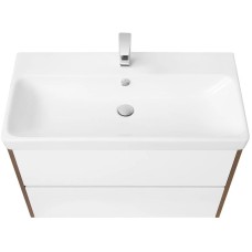 Комплект мебели белый глянец/дуб рустикальный 90 см Акватон Сканди 1A251901SDZ90 + 1WH501629 + 1A252302SDZ90