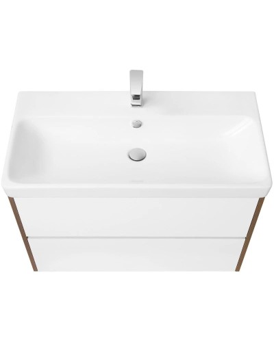 Комплект мебели белый глянец/дуб рустикальный 90 см Акватон Сканди 1A251901SDZ90 + 1WH501629 + 1A252302SDZ90