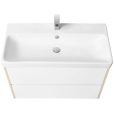 Комплект мебели белый глянец/дуб верона 90 см Акватон Сканди 1A251901SDB20 + 1WH501629 + 1A252302SDB20