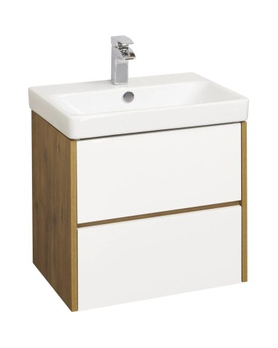 Комплект мебели белый глянец/дуб рустикальный 70,5 см Акватон Сканди 1A251801SDZ90 + 1WH501628 + 1A252202SDZ90