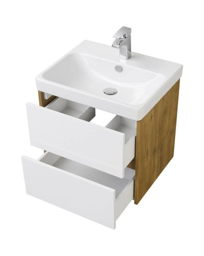 Комплект мебели белый глянец/дуб рустикальный 70,5 см Акватон Сканди 1A251801SDZ90 + 1WH501628 + 1A252202SDZ90