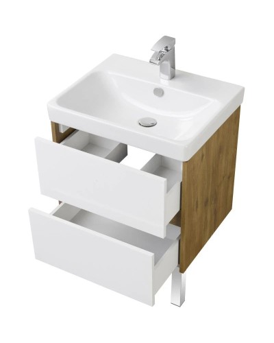 Комплект мебели белый глянец/дуб рустикальный 70,5 см Акватон Сканди 1A251801SDZ90 + 1WH501628 + 1A252202SDZ90