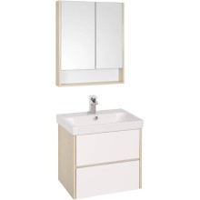 Комплект мебели белый глянец/дуб верона 70,5 см Акватон Сканди 1A251801SDB20 + 1WH501628 + 1A252202SDB20