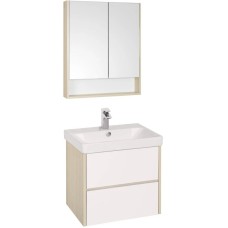 Комплект мебели белый глянец/дуб верона 70,5 см Акватон Сканди 1A251801SDB20 + 1WH501628 + 1A252202SDB20