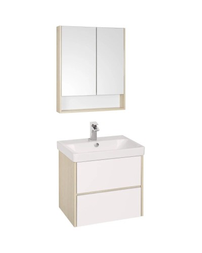 Комплект мебели белый глянец/дуб верона 70,5 см Акватон Сканди 1A251801SDB20 + 1WH501628 + 1A252202SDB20