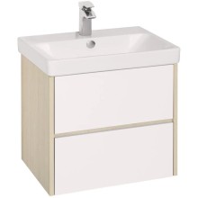 Комплект мебели белый глянец/дуб верона 70,5 см Акватон Сканди 1A251801SDB20 + 1WH501628 + 1A252202SDB20