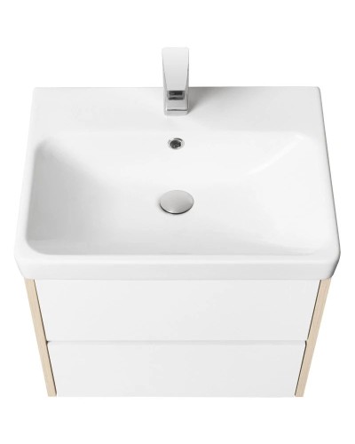 Комплект мебели белый глянец/дуб верона 70,5 см Акватон Сканди 1A251801SDB20 + 1WH501628 + 1A252202SDB20