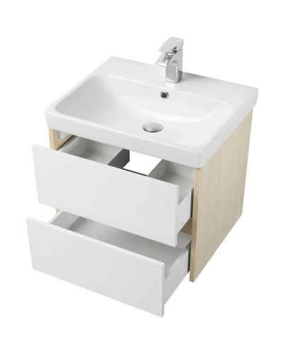 Комплект мебели белый глянец/дуб верона 70,5 см Акватон Сканди 1A251801SDB20 + 1WH501628 + 1A252202SDB20