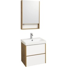 Комплект мебели белый глянец/дуб рустикальный 55 см Акватон Сканди 1A251701SDZ90 + 1WH501620 + 1A252102SDZ90