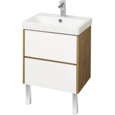 Комплект мебели белый глянец/дуб рустикальный 55 см Акватон Сканди 1A251701SDZ90 + 1WH501620 + 1A252102SDZ90