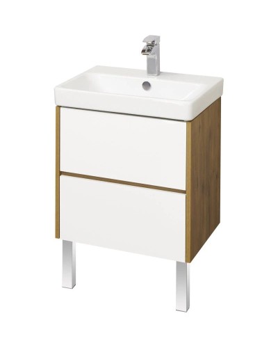 Комплект мебели белый глянец/дуб рустикальный 55 см Акватон Сканди 1A251701SDZ90 + 1WH501620 + 1A252102SDZ90