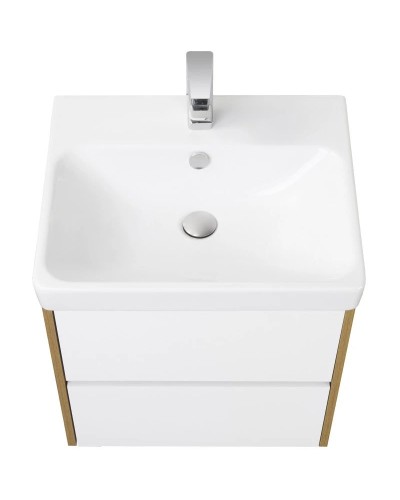 Комплект мебели белый глянец/дуб рустикальный 55 см Акватон Сканди 1A251701SDZ90 + 1WH501620 + 1A252102SDZ90