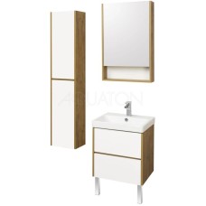 Комплект мебели белый глянец/дуб рустикальный 55 см Акватон Сканди 1A251701SDZ90 + 1WH501620 + 1A252102SDZ90