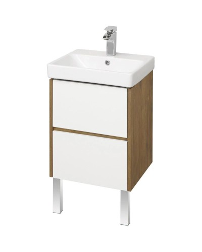 Комплект мебели белый глянец/дуб рустикальный 45 см Акватон Сканди 1A251601SDZ90 + 1WH501630 + 1A252002SDZ90