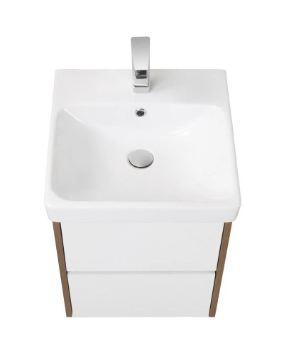 Комплект мебели белый глянец/дуб рустикальный 45 см Акватон Сканди 1A251601SDZ90 + 1WH501630 + 1A252002SDZ90