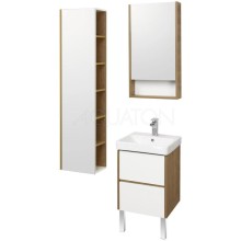 Комплект мебели белый глянец/дуб рустикальный 45 см Акватон Сканди 1A251601SDZ90 + 1WH501630 + 1A252002SDZ90