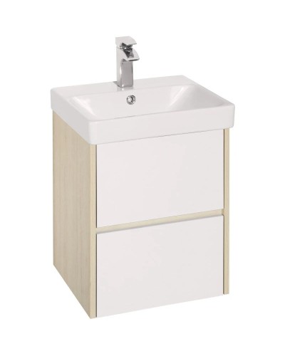 Комплект мебели белый глянец/дуб верона 45 см Акватон Сканди 1A251601SDB20 + 1WH501630 + 1A252002SDB20