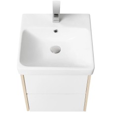 Комплект мебели белый глянец/дуб верона 45 см Акватон Сканди 1A251601SDB20 + 1WH501630 + 1A252002SDB20