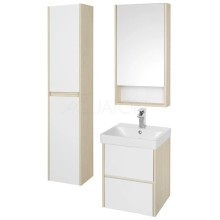 Комплект мебели белый глянец/дуб верона 45 см Акватон Сканди 1A251601SDB20 + 1WH501630 + 1A252002SDB20