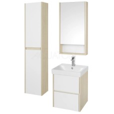 Комплект мебели белый глянец/дуб верона 45 см Акватон Сканди 1A251601SDB20 + 1WH501630 + 1A252002SDB20