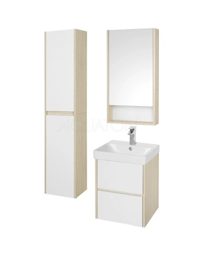 Комплект мебели белый глянец/дуб верона 45 см Акватон Сканди 1A251601SDB20 + 1WH501630 + 1A252002SDB20