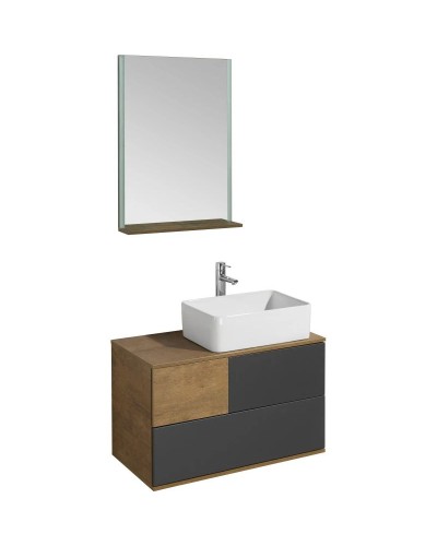 Комплект мебели дуб кантри/антрацит 85 см Акватон Терра 1A247201TEKA0 + 732700B000 + 1A247302TEDY0