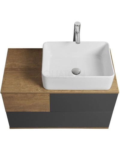 Комплект мебели дуб кантри/антрацит 85 см Акватон Терра 1A247201TEKA0 + 732700B000 + 1A247302TEDY0