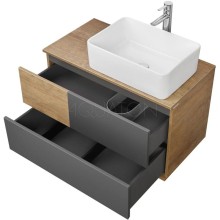 Комплект мебели дуб кантри/антрацит 85 см Акватон Терра 1A247201TEKA0 + 732700B000 + 1A247302TEDY0