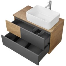 Комплект мебели дуб кантри/антрацит 85 см Акватон Терра 1A247201TEKA0 + 732700B000 + 1A247302TEDY0