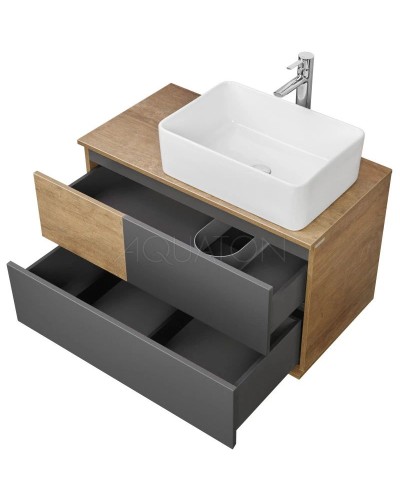 Комплект мебели дуб кантри/антрацит 85 см Акватон Терра 1A247201TEKA0 + 732700B000 + 1A247302TEDY0